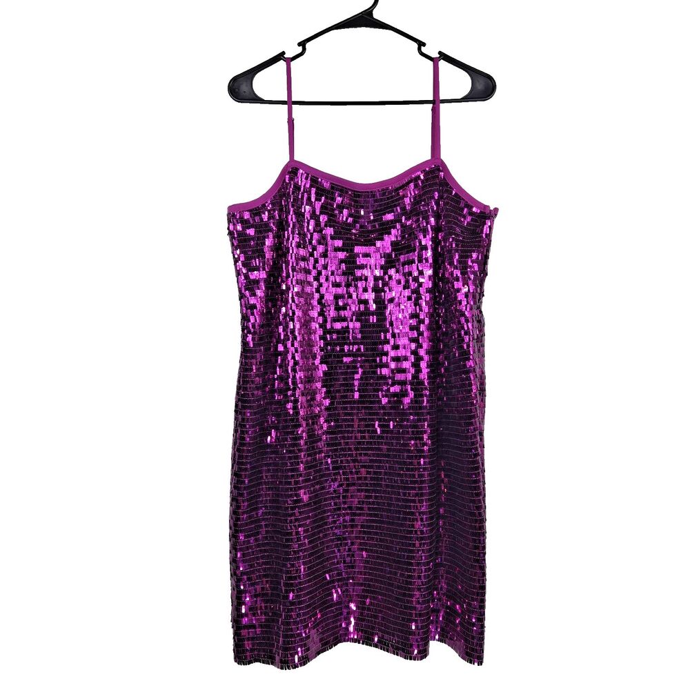 Aqua Women's Size Large Pink Sequin Mini Dress NWT